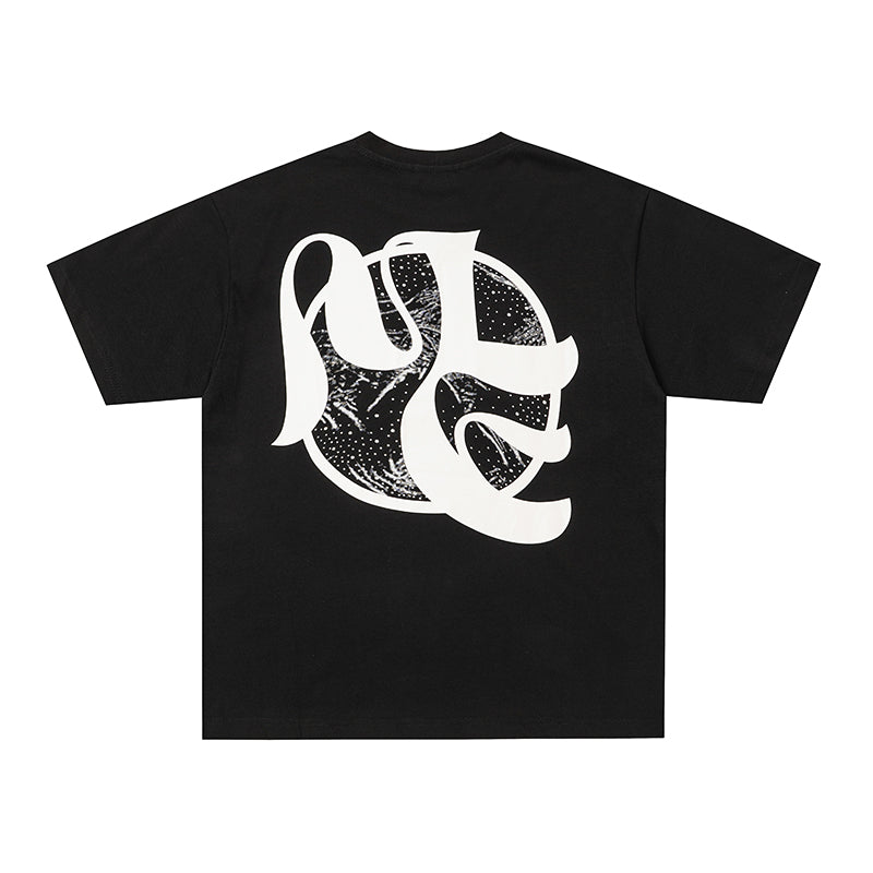 MIXED EMOTION Double‑Sided Graphic Black T‑Shirt