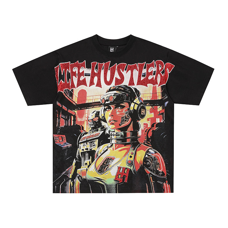 Life Hustlers Portrait Graphic 3‑Color T‑Shirt