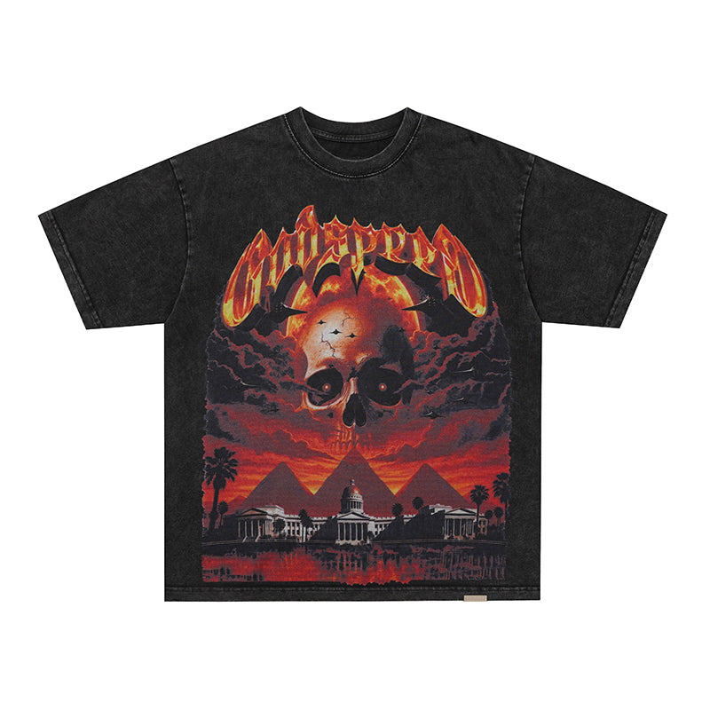 Godspeed Flame Skull Graphic T‑Shirt