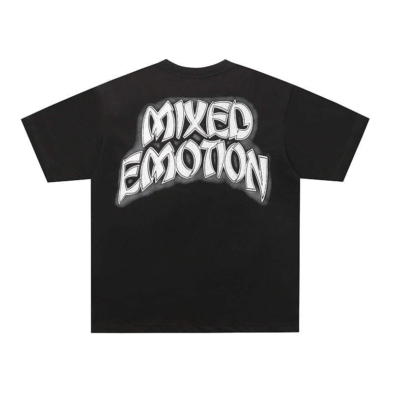 MIXED EMOTION Dark Portrait Graphic 2‑Color T‑Shirt