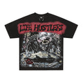 Life Hustlers Vintage Skull Graphic Black T‑Shirt