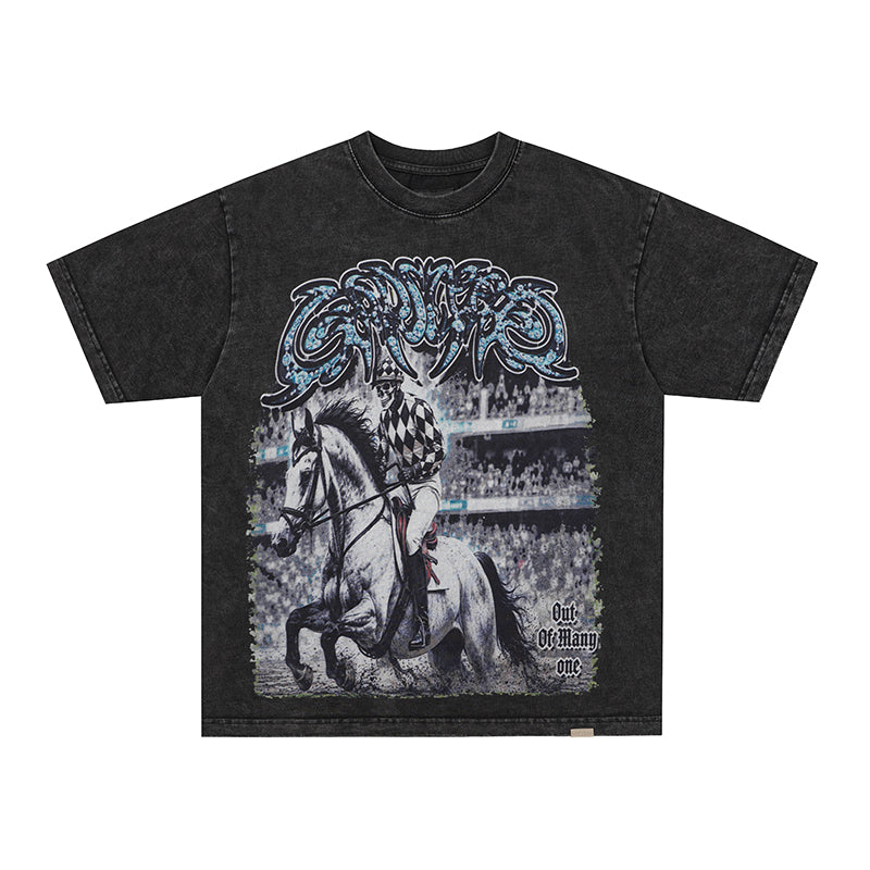 Godspeed Horse Graphic Vintage T‑Shirt