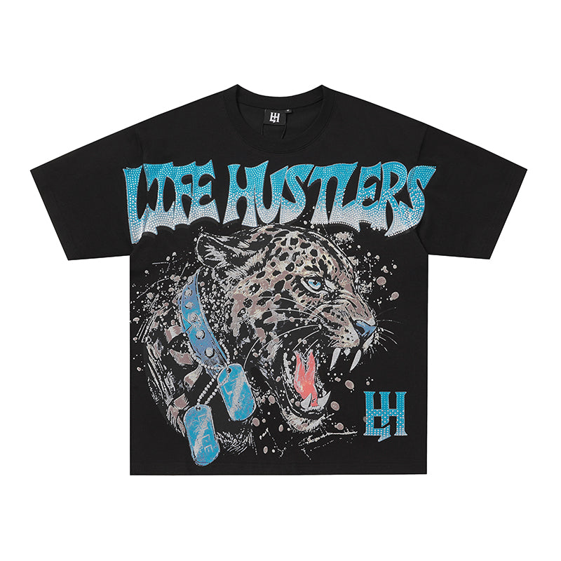Life Hustlers Panther Graphic Two‑Color T‑Shirt