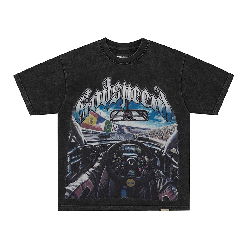 Godspeed Racing‑Scene Graphic T‑Shirt