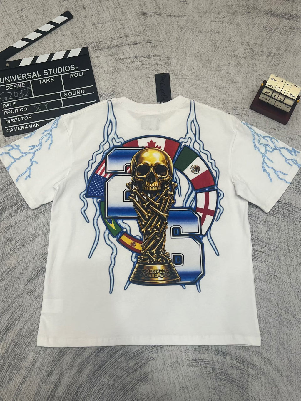 Godspeed Blue‑Skull Graphic T‑Shirt
