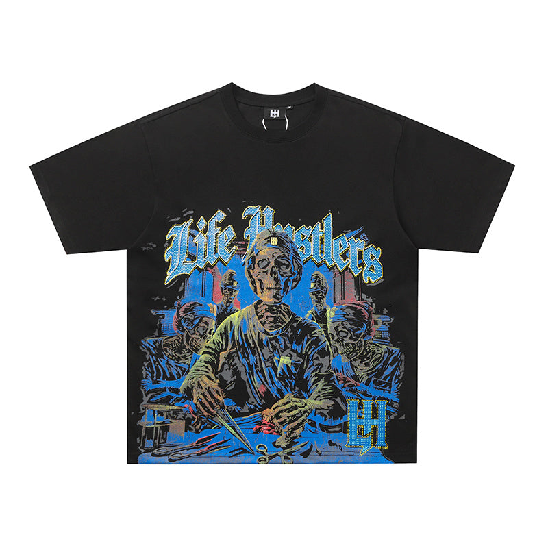 Life Hustlers Skeleton Graphic Black Tee