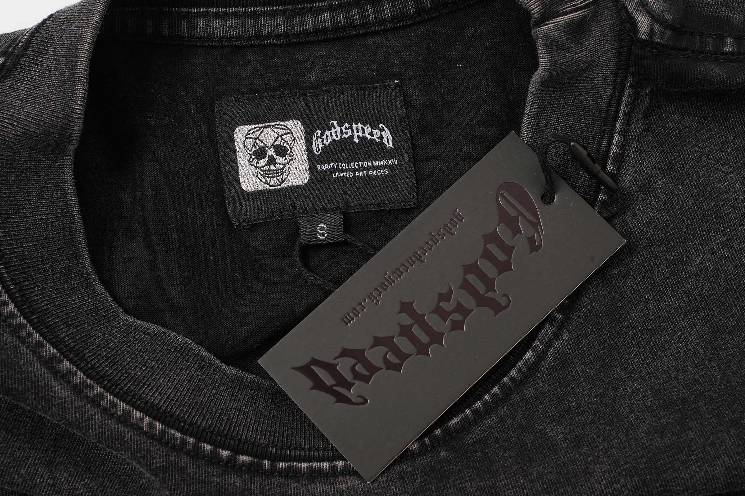Godspeed Mountain Landscape Graphic Vintage‑Wash T‑Shirt