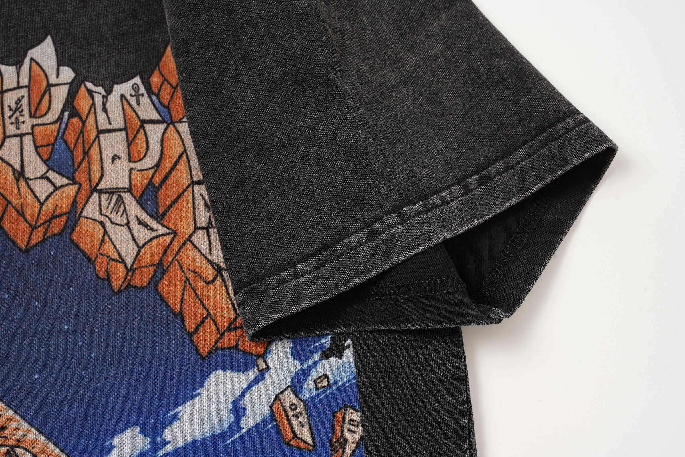 Godspeed Mountain Landscape Graphic Vintage‑Wash T‑Shirt