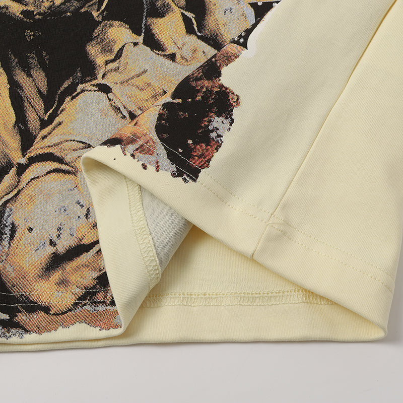 Life Hustlers Angel Portrait Graphic Cream T‑Shirt