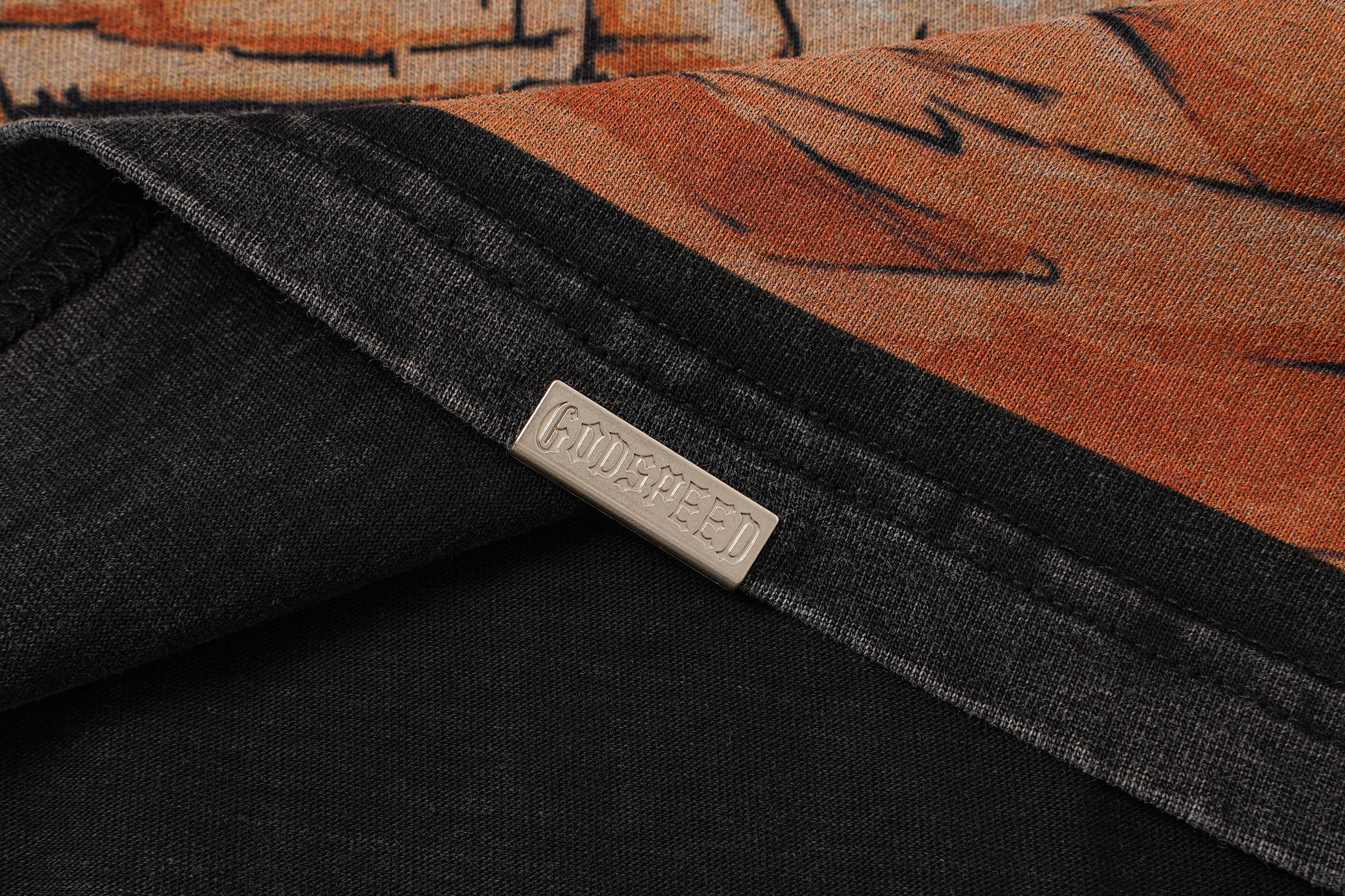 Godspeed Mountain Landscape Graphic Vintage‑Wash T‑Shirt