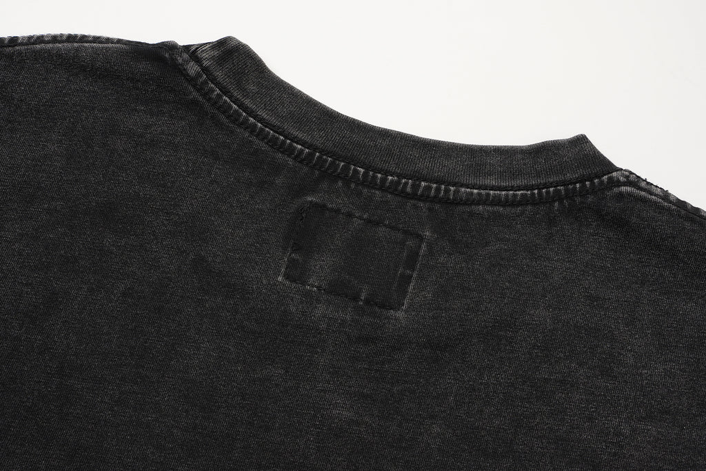 Godspeed Floral Skull Vintage Black T‑Shirt
