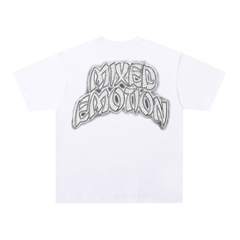 MIXED EMOTION Retro Portrait Graphic 2‑Color T‑Shirt