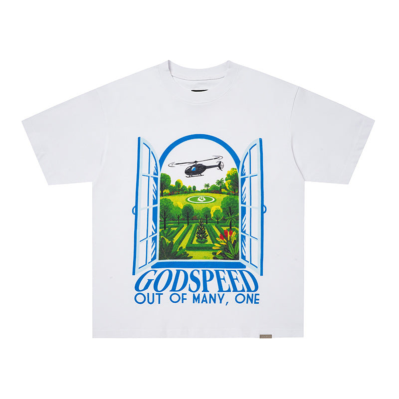 Godspeed Landscape Helicopter Graphic T‑Shirt