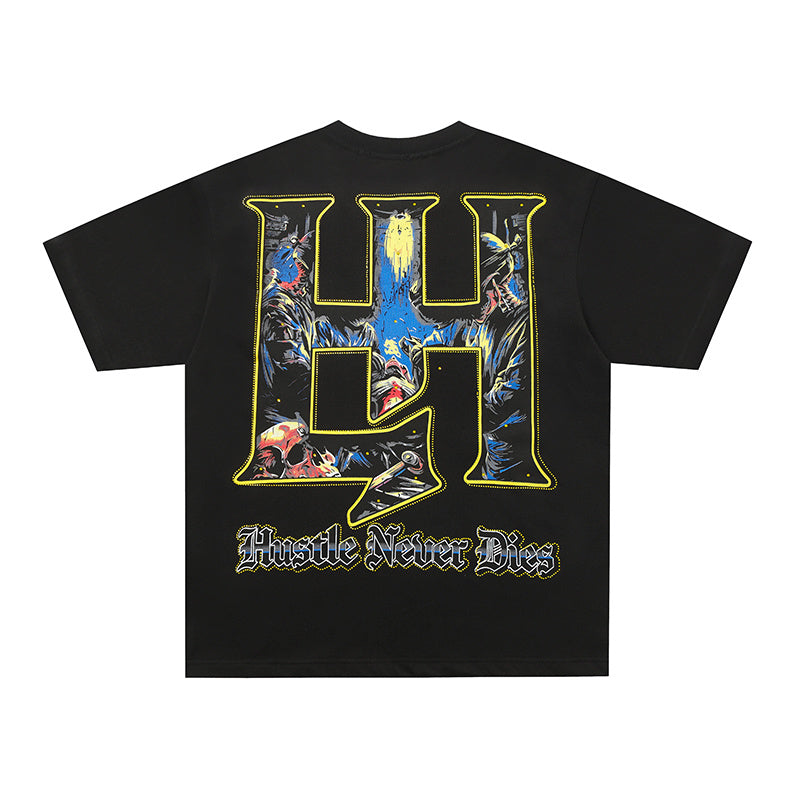 Life Hustlers Skeleton Graphic Black Tee
