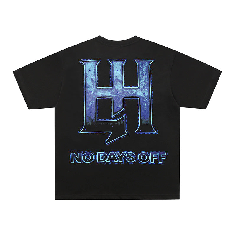 Life Hustlers Blue Cupid Graphic Black Tee