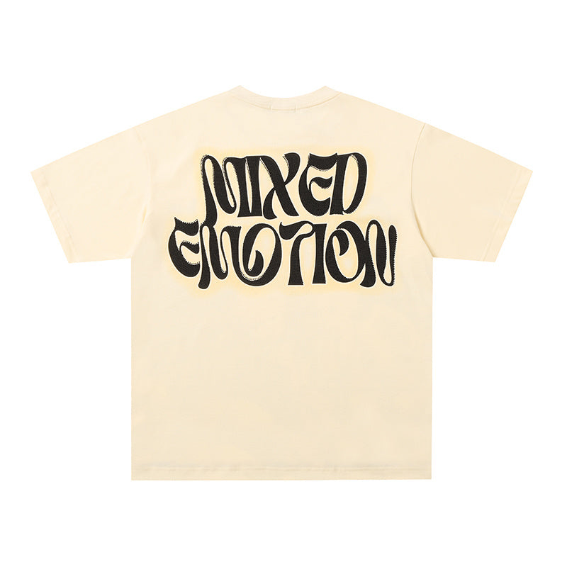 MIXED EMOTION Retro Figure Graphic Multi‑Color T‑Shirt