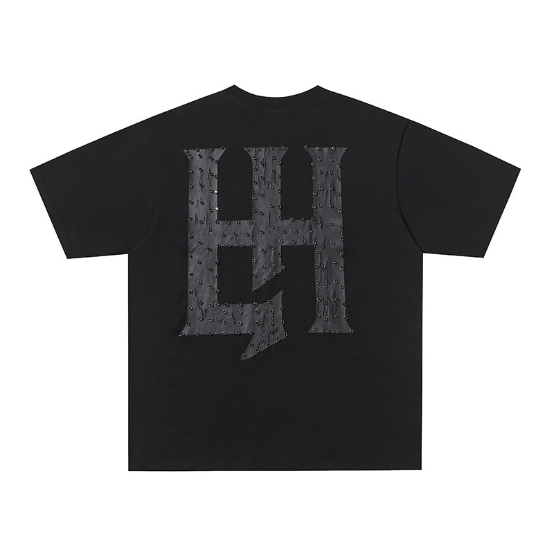 Life Hustlers Black‑on‑Black H Logo T‑Shirt