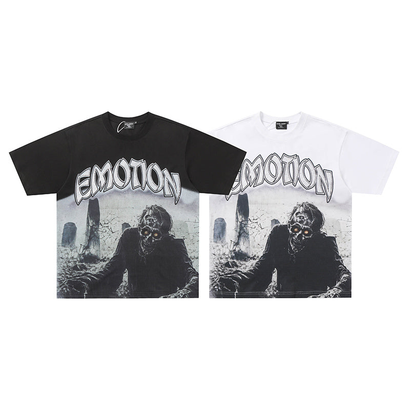 MIXED EMOTION Dark Portrait Graphic 2‑Color T‑Shirt