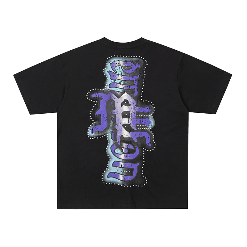 MIXED EMOTION Angel Letter Graphic 2‑Color T‑Shirt