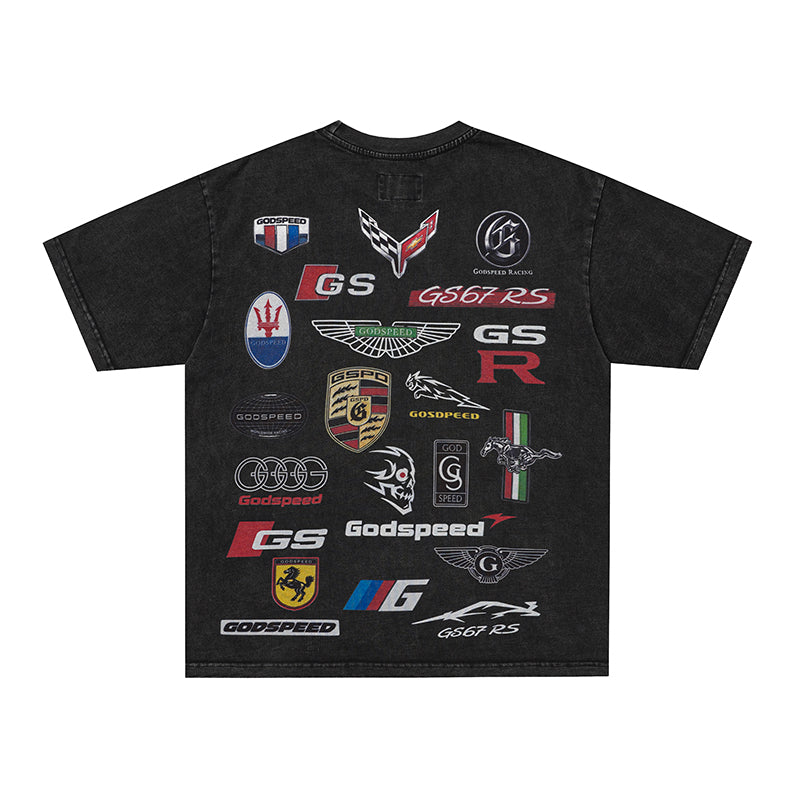 Godspeed Vintage Washed Badge Graphic T‑Shirt
