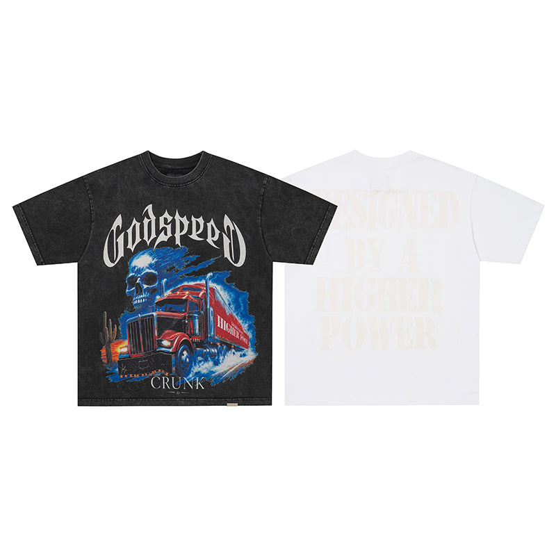 Godspeed Vintage Truck Skull Graphic T‑Shirt