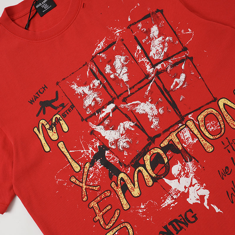 MIXED EMOTION Red Cross Graphic T‑Shirt