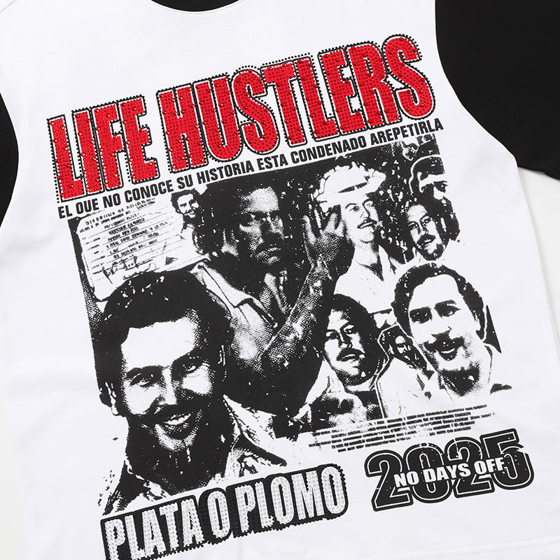 Life Hustlers Ringer Portrait Graphic Tee