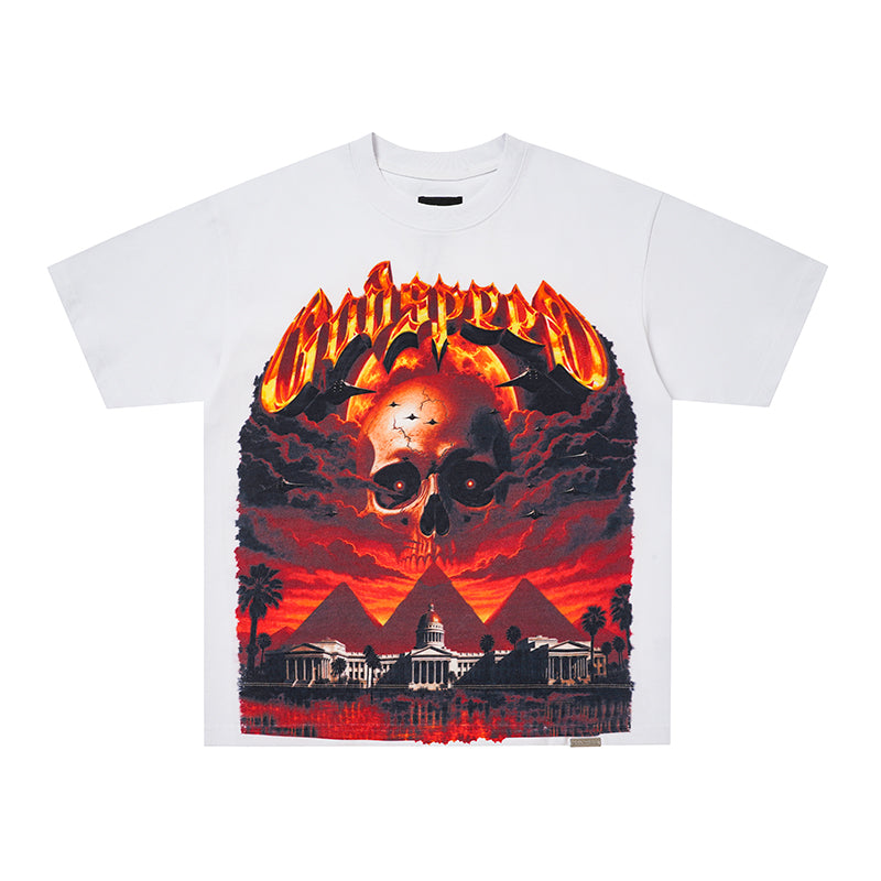 Godspeed Flame Skull Graphic T‑Shirt
