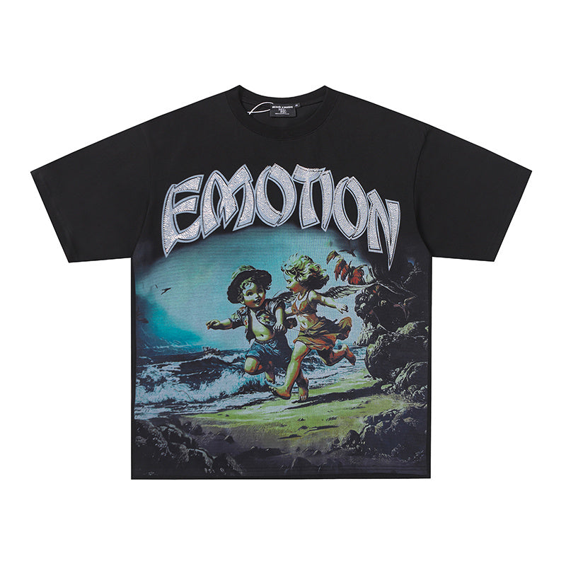 MIXED EMOTION Surf Character Graphic 2‑Color T‑Shirt