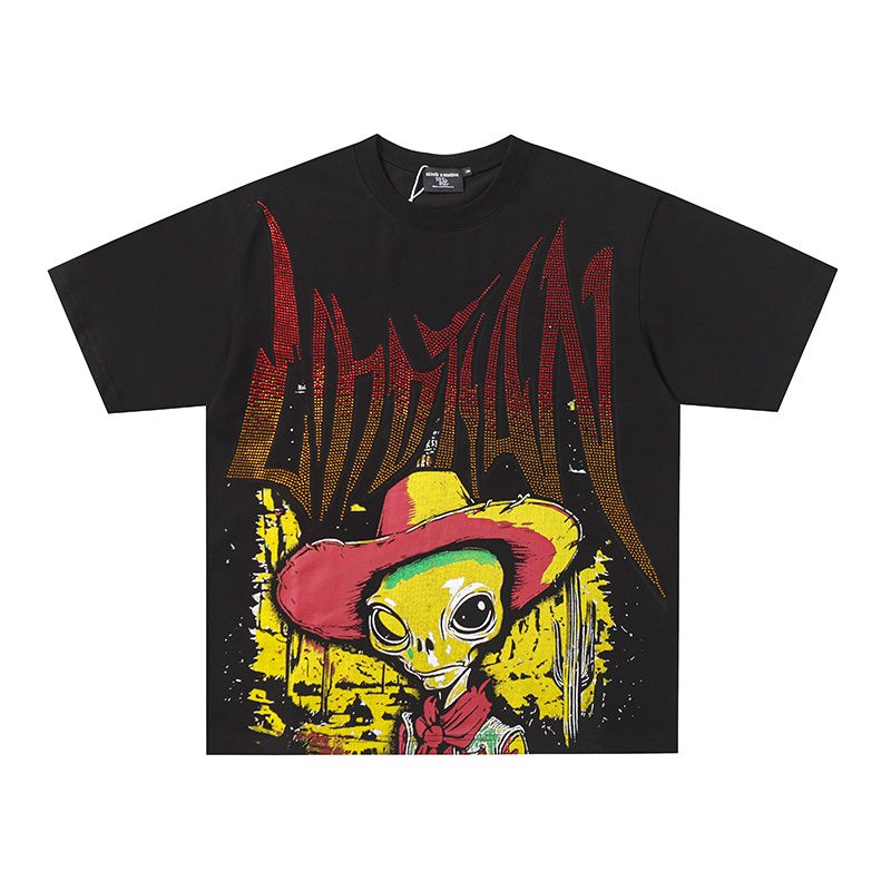 MIXED EMOTION Alien Cowboy Graphic 2‑Color T‑Shirt
