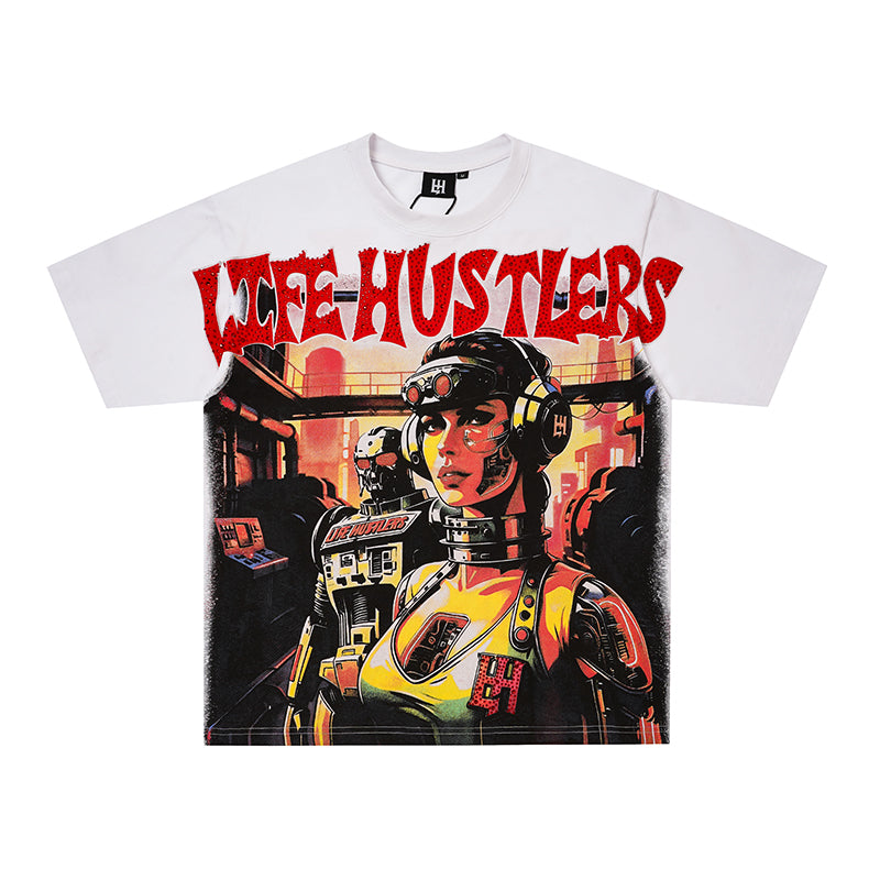 Life Hustlers Portrait Graphic 3‑Color T‑Shirt