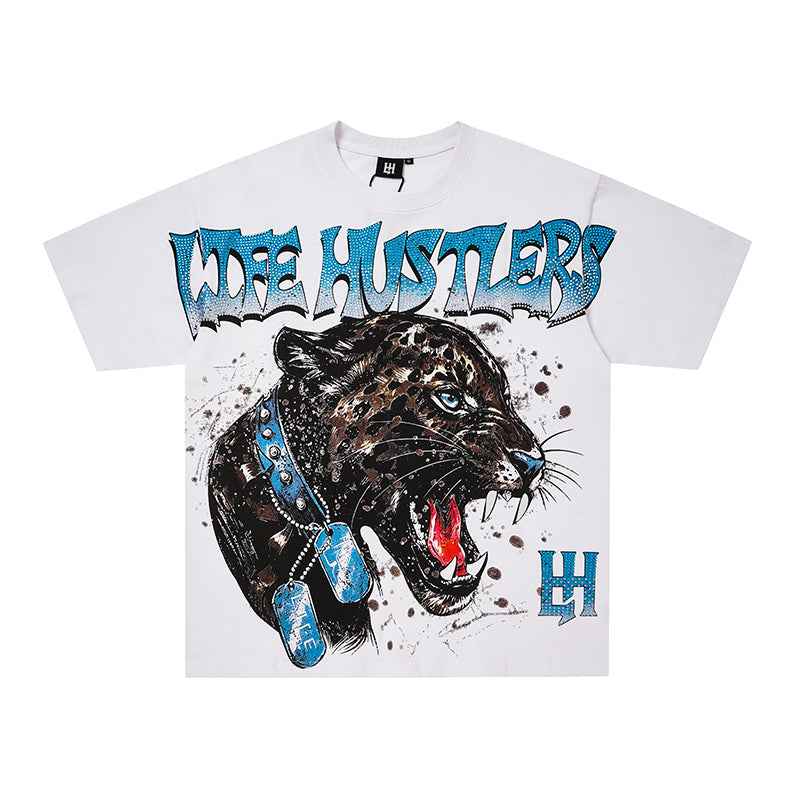 Life Hustlers Panther Graphic Two‑Color T‑Shirt