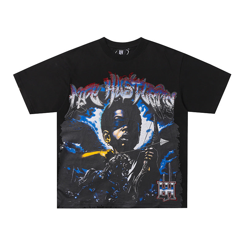 Life Hustlers Portrait Graphic Black Tee