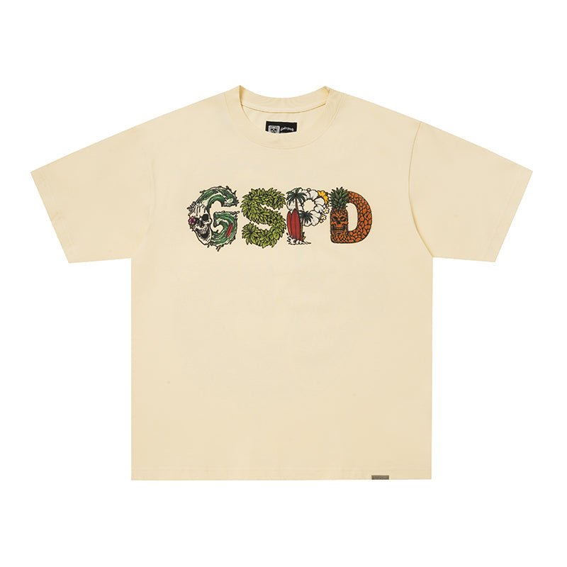 Godspeed Cream‑Colored Snake Skull Graphic T‑Shirt