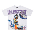 Life Hustlers Astronaut Space‑Print White T‑Shirt