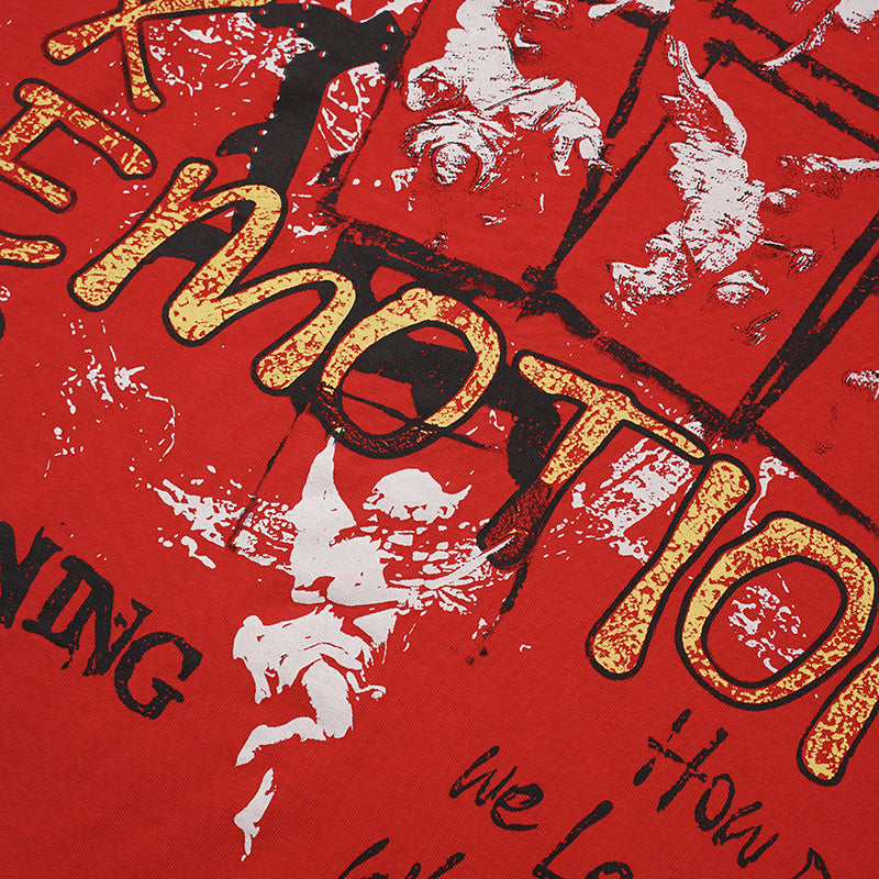 MIXED EMOTION Red Cross Graphic T‑Shirt