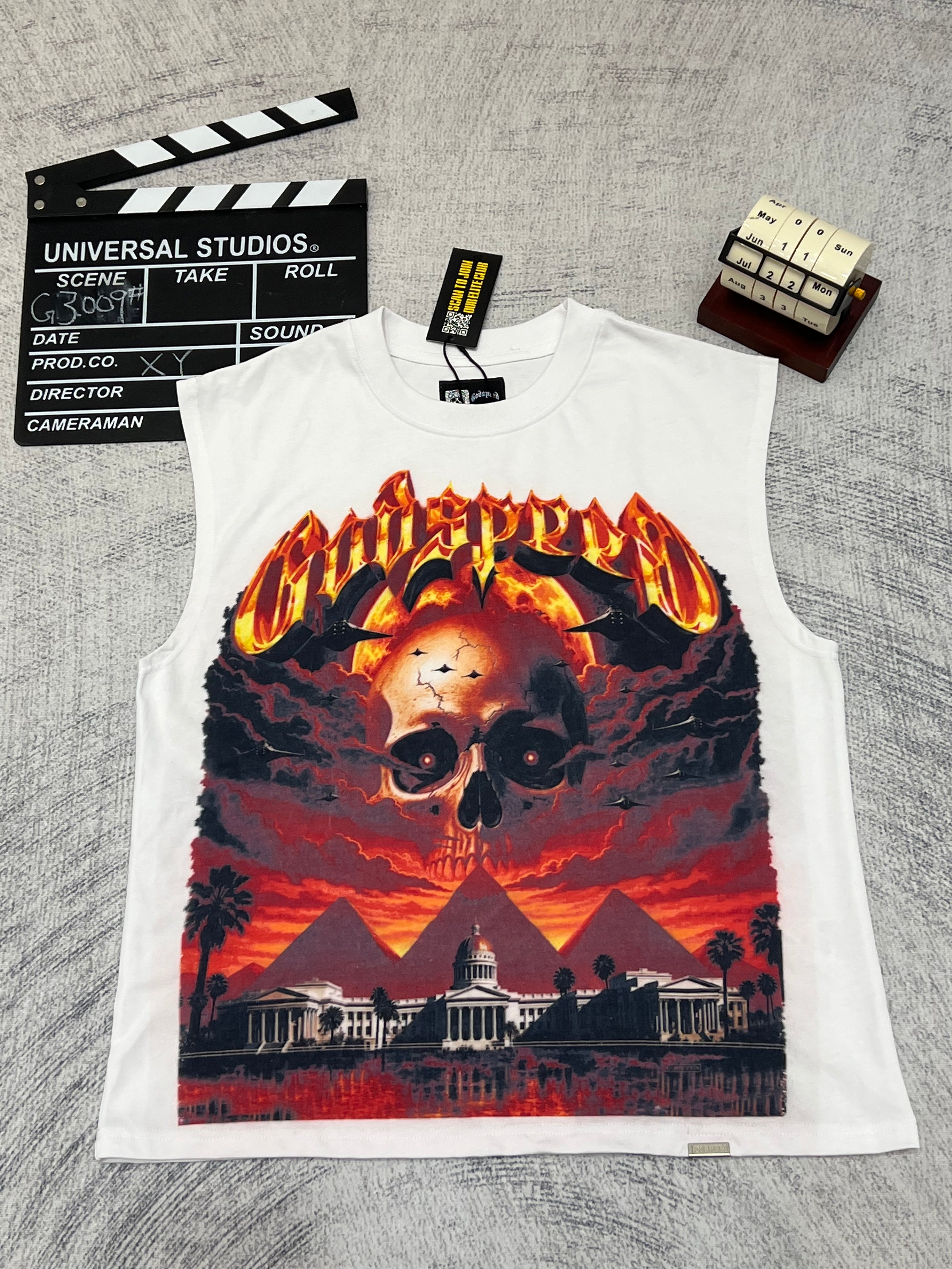 Godspeed Skull Flame Graphic Tank Top