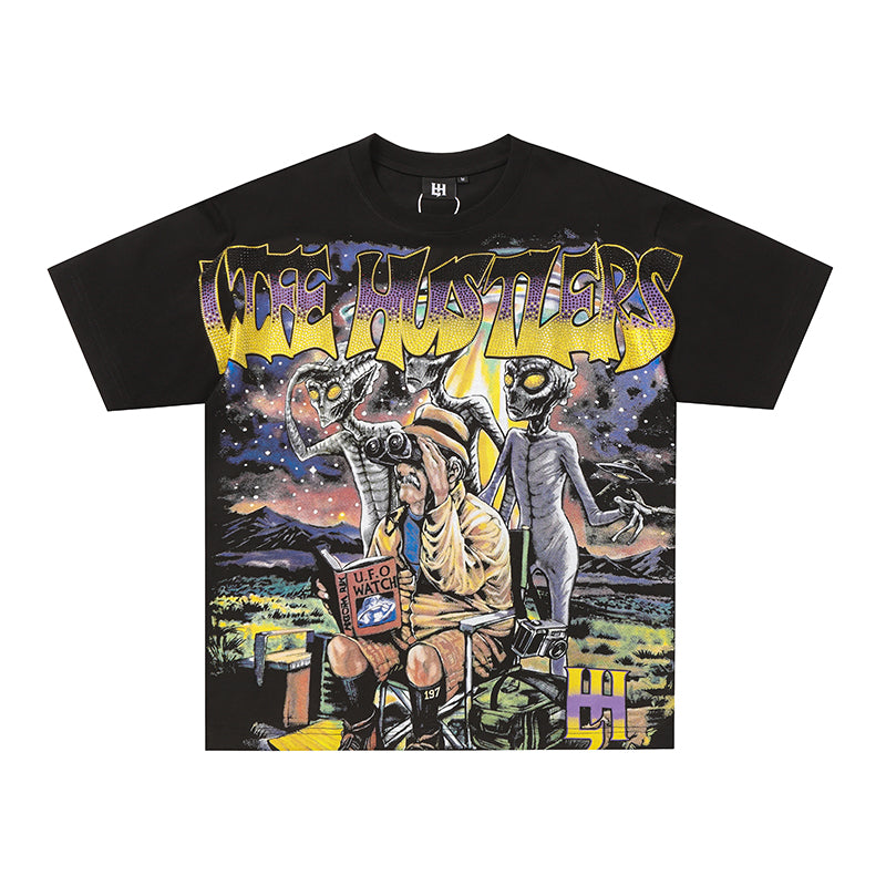 Life Hustlers Vintage Art Graphic Black T‑Shirt