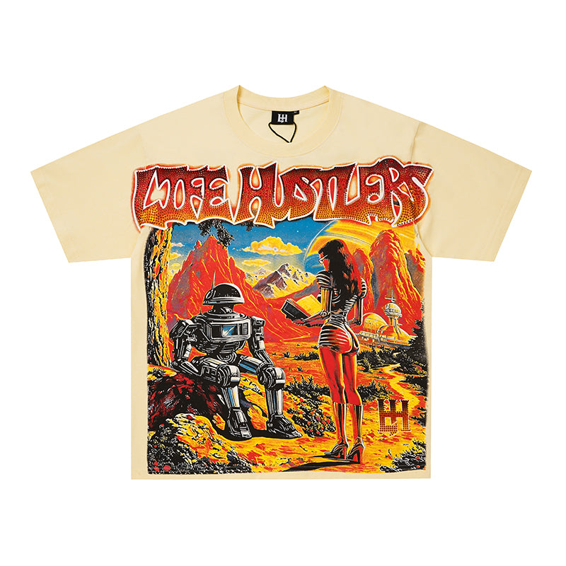 Life Hustlers Vintage Art Graphic 3‑Color T‑Shirt