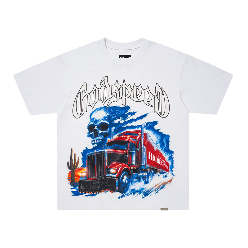 Godspeed Vintage Truck Skull Graphic T‑Shirt