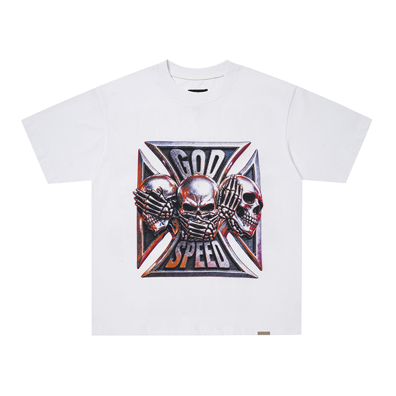 Godspeed Metal Skull Graphic T‑Shirt