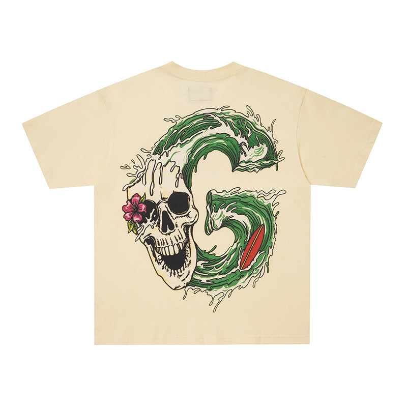 Godspeed Cream‑Colored Snake Skull Graphic T‑Shirt