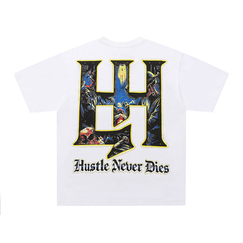 Life Hustlers Skeleton Graphic White Tee