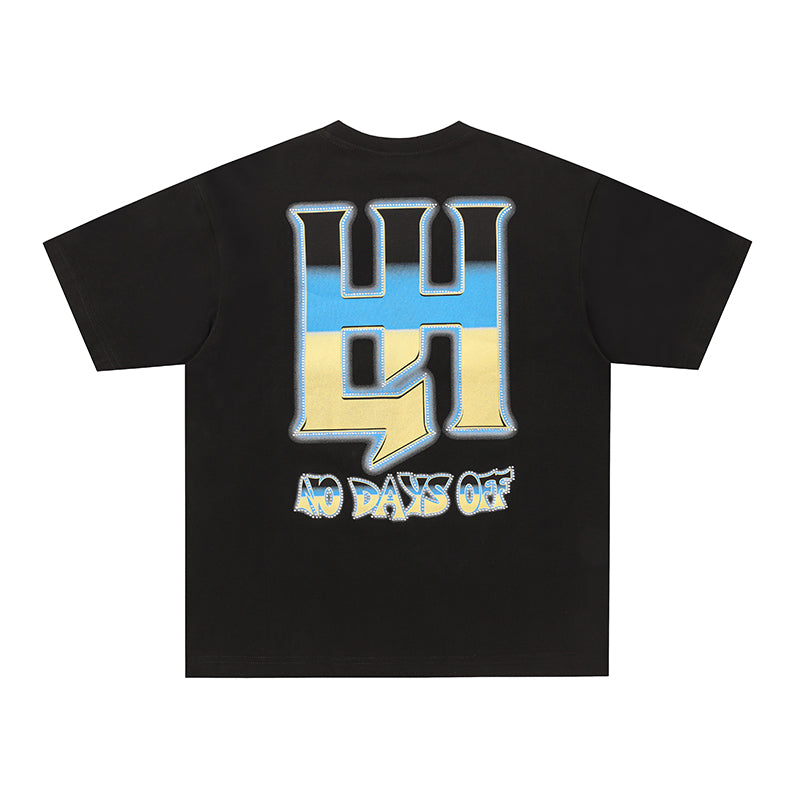 Life Hustlers Vintage Art Graphic Black T‑Shirt