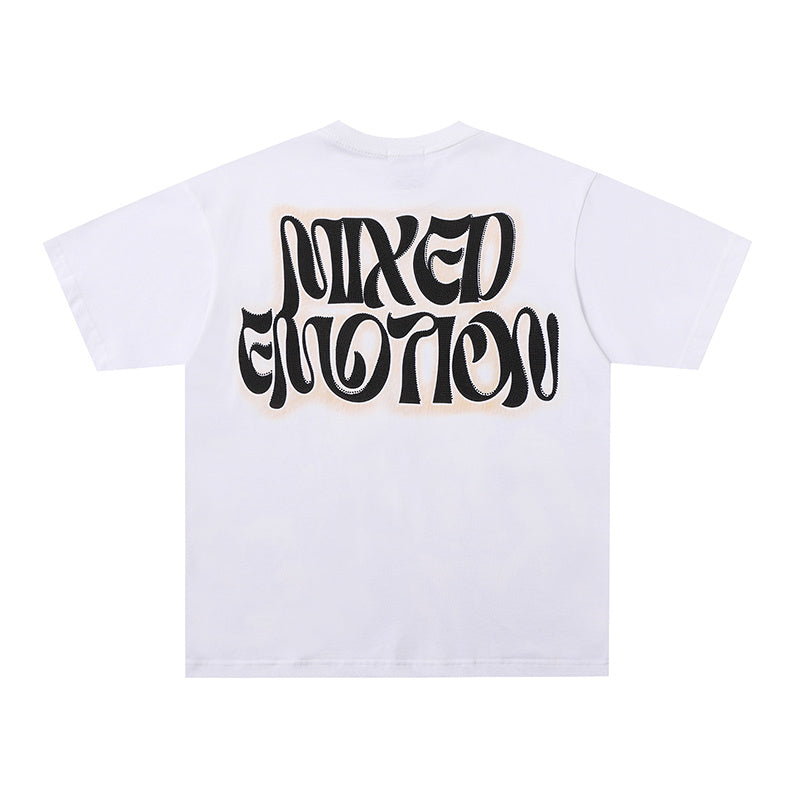 MIXED EMOTION Retro Figure Graphic Multi‑Color T‑Shirt