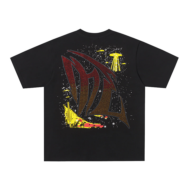 MIXED EMOTION Alien Cowboy Graphic 2‑Color T‑Shirt