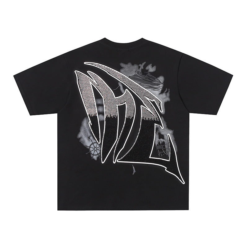 MIXED EMOTION Dolphin Ocean Graphic 2‑Color T‑Shirt