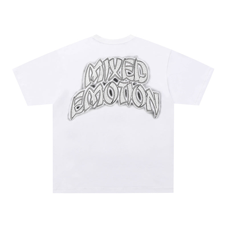 MIXED EMOTION Dark Portrait Graphic 2‑Color T‑Shirt