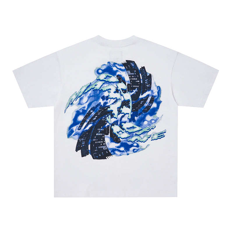 Godspeed Blue Flame Skull Graphic T‑Shirt