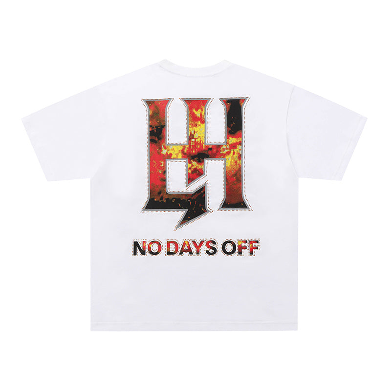 Life Hustlers Fire Angel Graphic White Tee